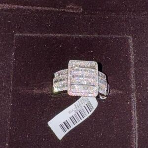 10k Solid Gold Real Certified Natural Diamond Engagement Wedding Ring for Men